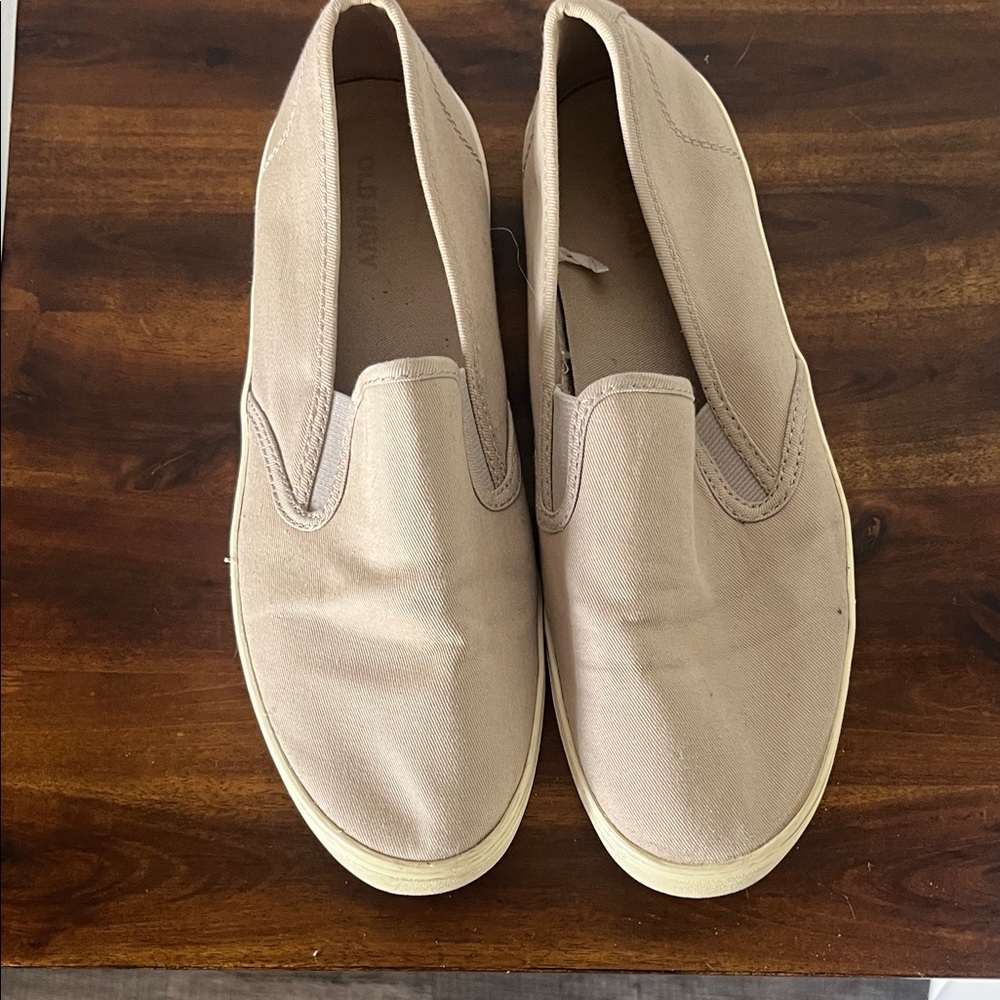 Beige Slip-On Canvas Sneakers